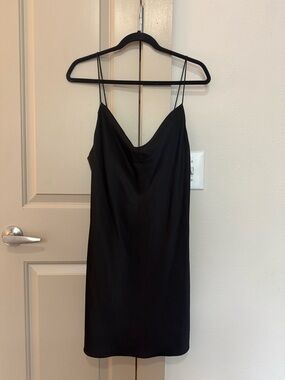 Alice + Olivia Classic Black Cowl Slip Dress - Elegant Evening Dress